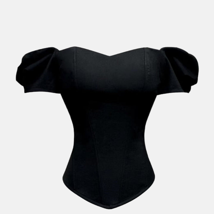 Monica Secrets | Corset Top – Structured Fit – Puff Sleeves – Off-Shoulder Style – Eveningwear