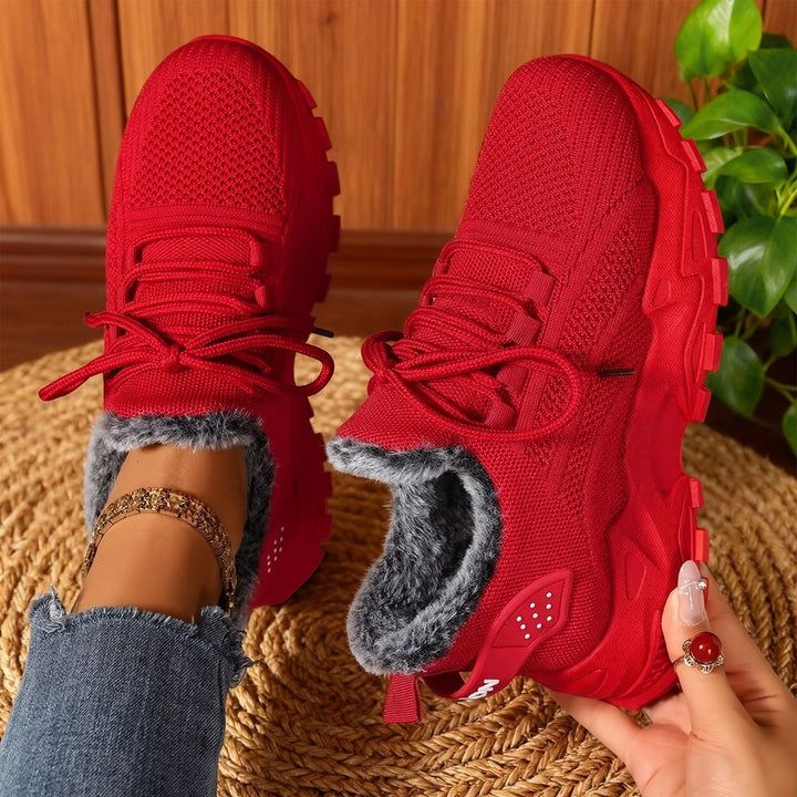 Monica Secrets | Casual Fleece Lace-Up Lightweight Sneakers