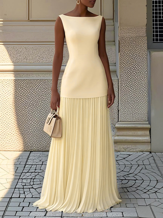 Elara | Pleated Maxi Dress
