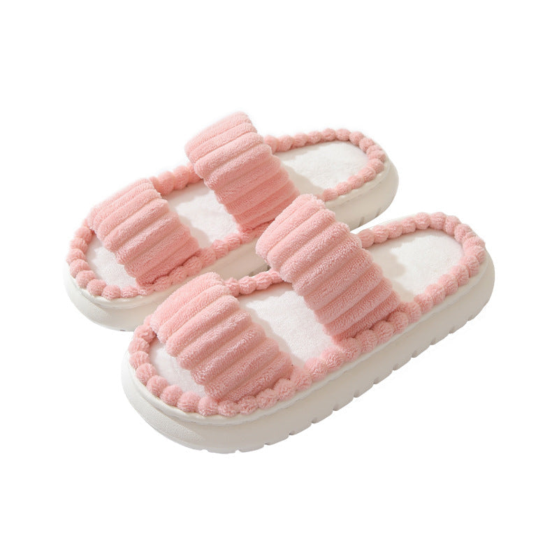 Monica Secrets | Cozy Fluffy Open-Toe Home Slippers