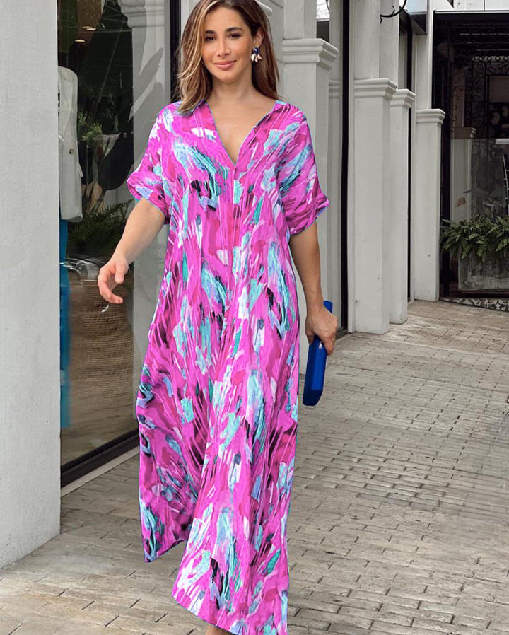 Elara | V-Neck Kaftan Dress