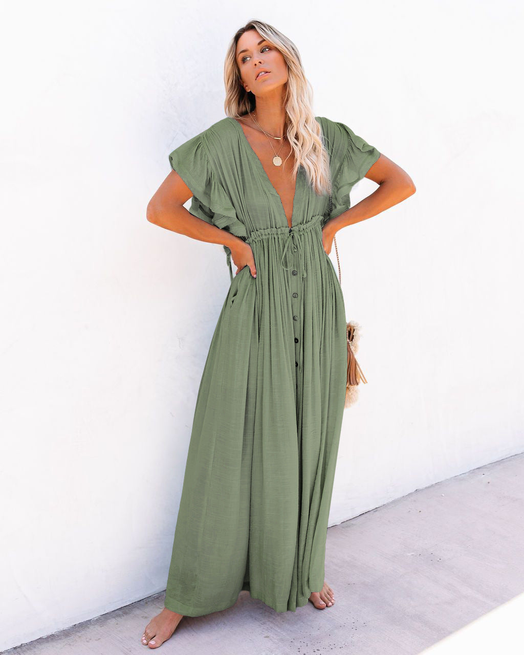 Zara | V-Neck Kimono Dress