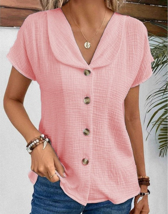 Monica Secrets | Women's Blouse With V-Neck
