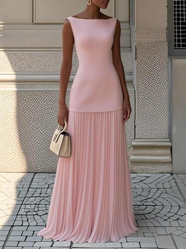Elara | Pleated Maxi Dress