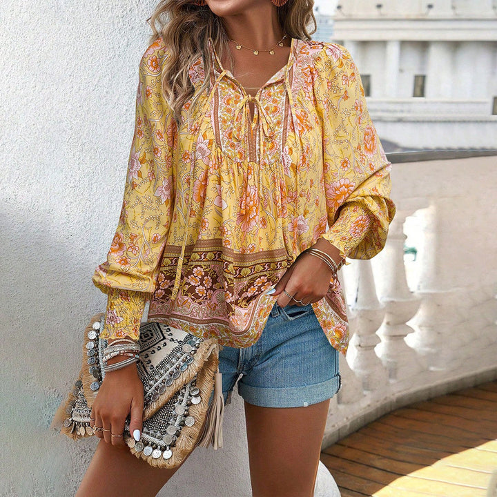 Seraphina | Boho Tie Neck Blouse