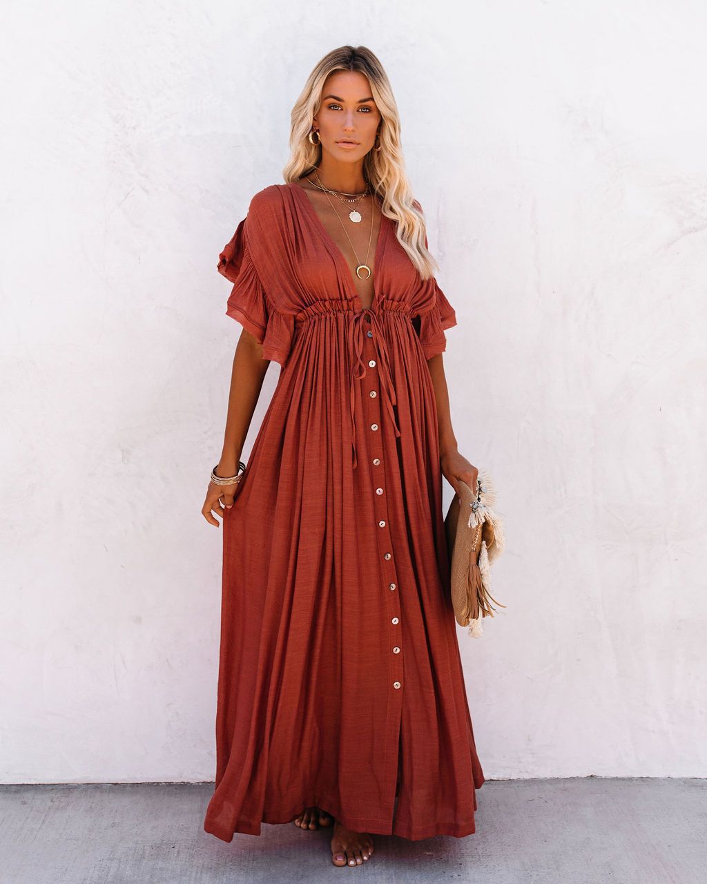 Zara | V-Neck Kimono Dress