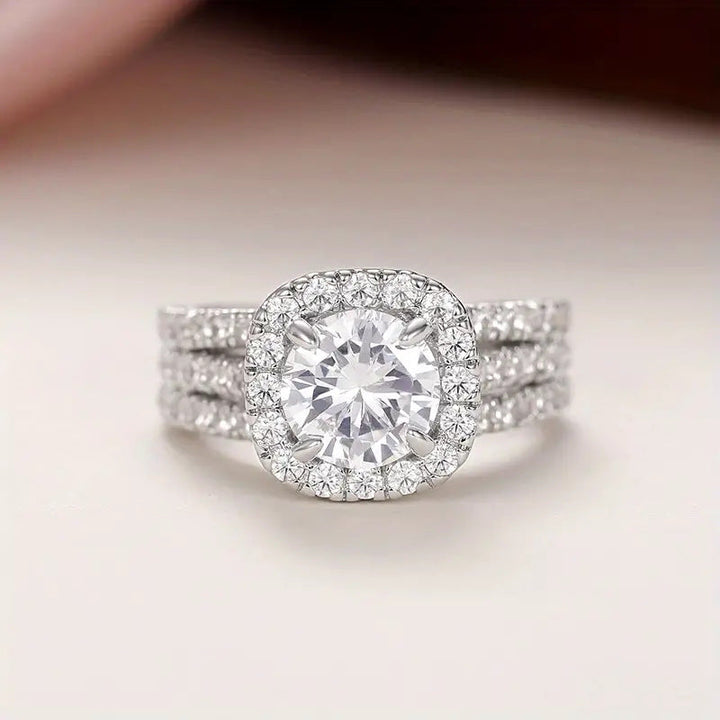 Bold Three Row Pavé Ring