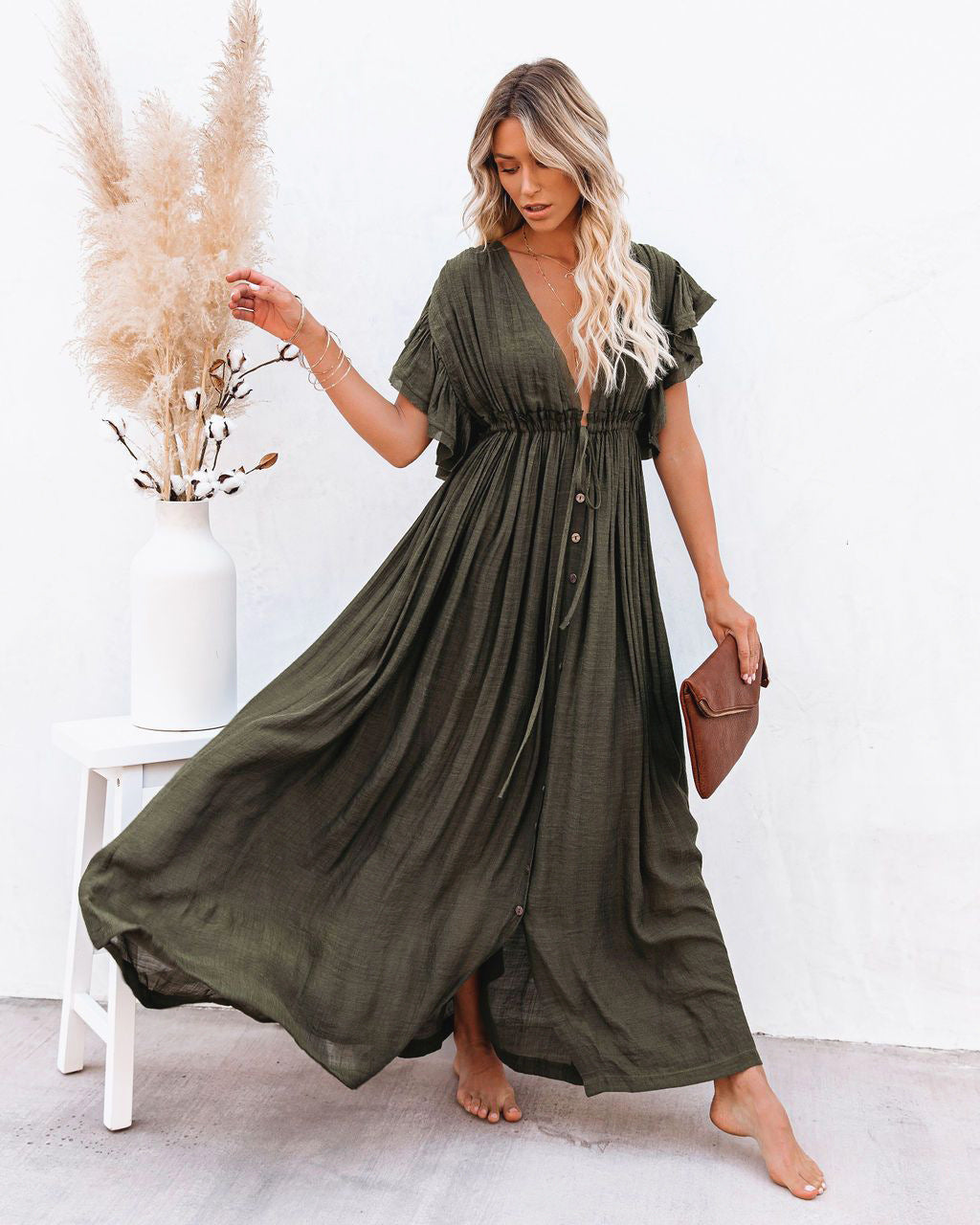 Zara | V-Neck Kimono Dress