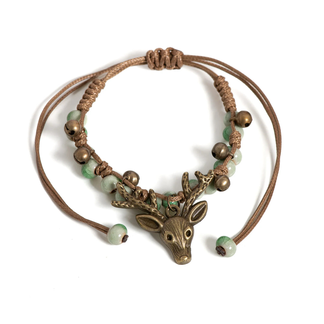 Handcrafted Ceramic Fawn Charm Bracelet