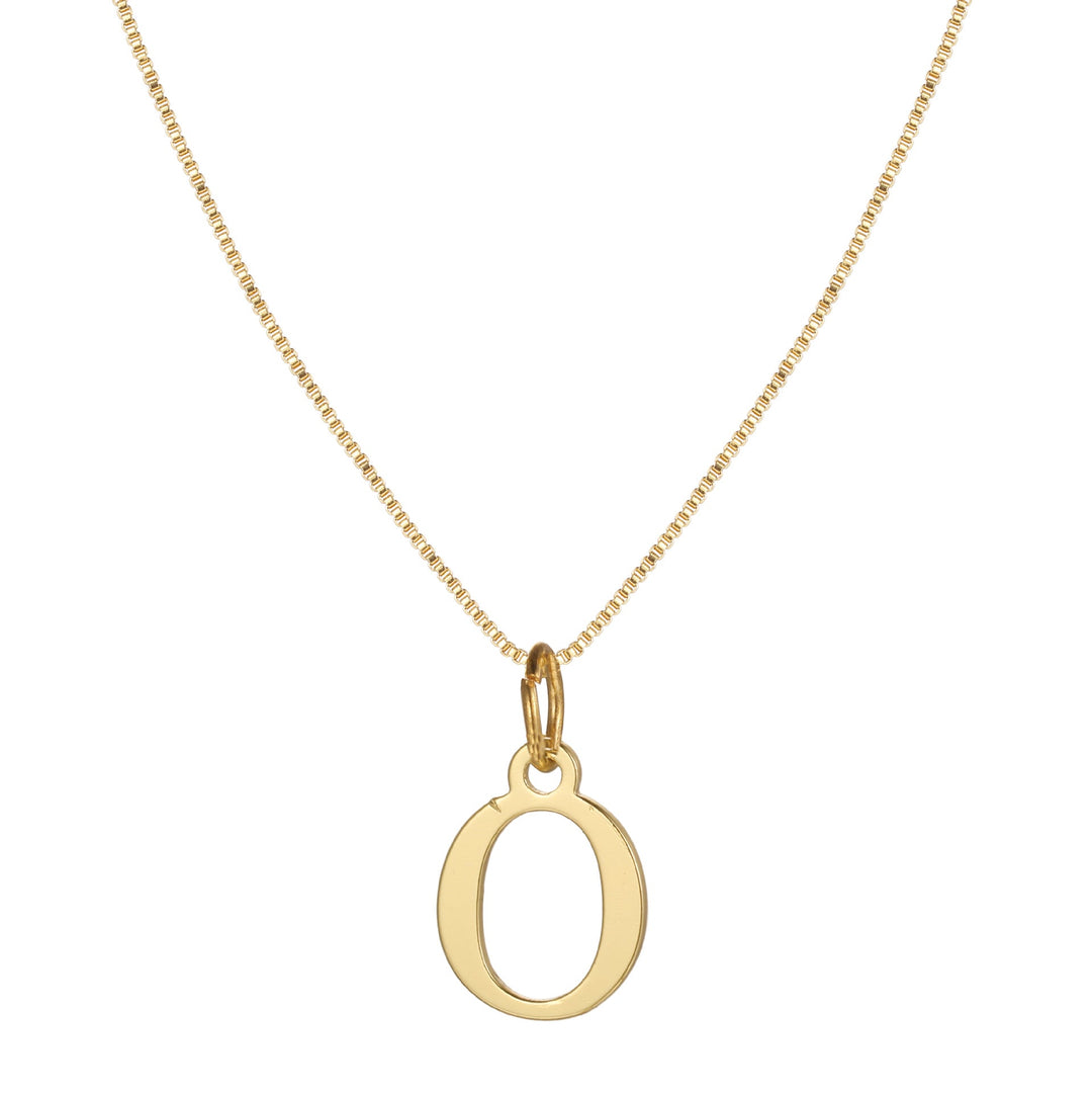 14k Minimal Serif Initial Necklace