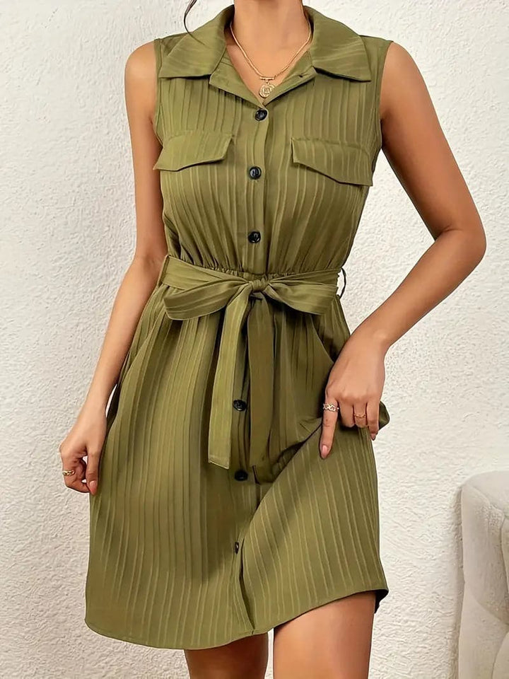 Sabrina | Sleeveless Shirt Dress