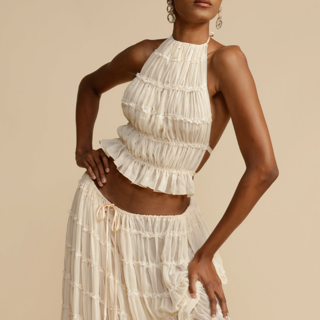 Monica Secrets | Halter Top And Skirt Set