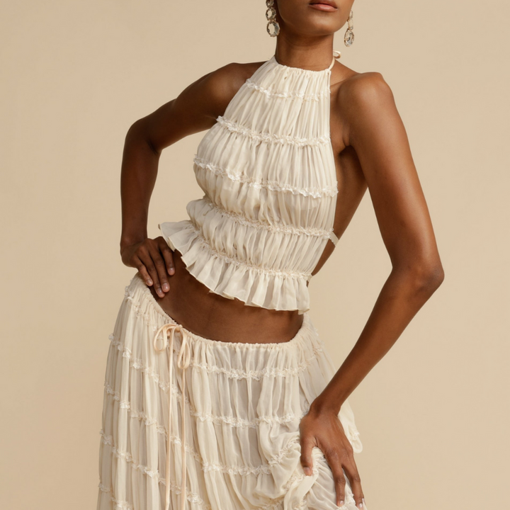 Monica Secrets | Halter Top And Skirt Set