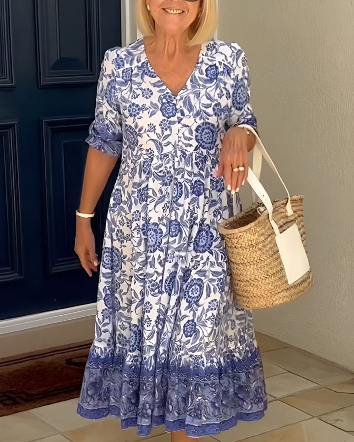 Cassandra | Floral V-Neck Dress