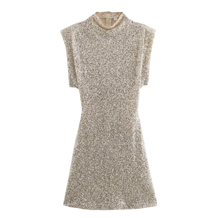Monica Secrets | Sequin Slim Fit O-Neck Mini Dress