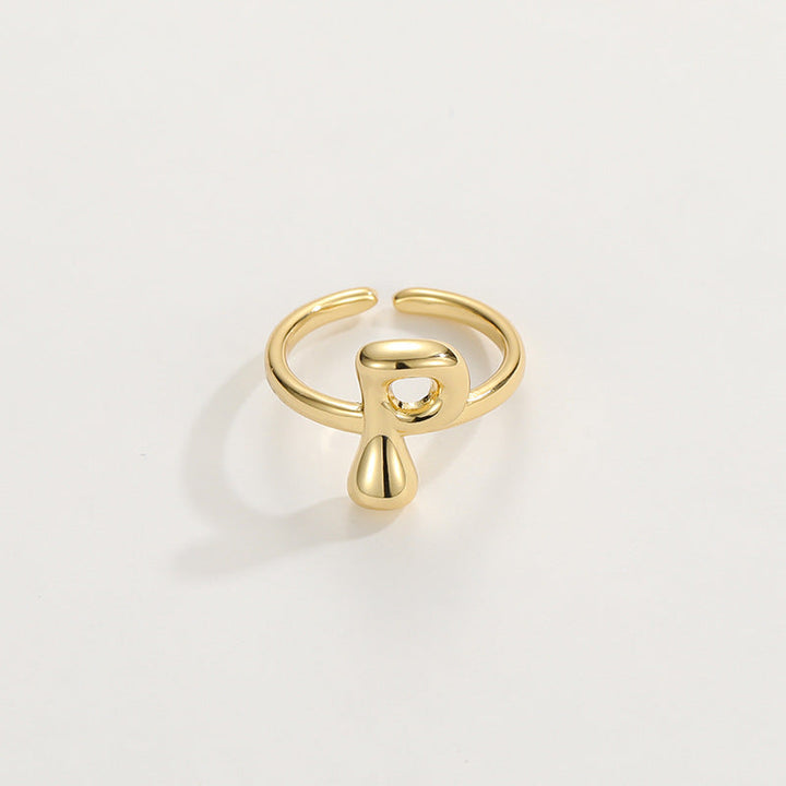 Cute Bubble Letter Initial Ring