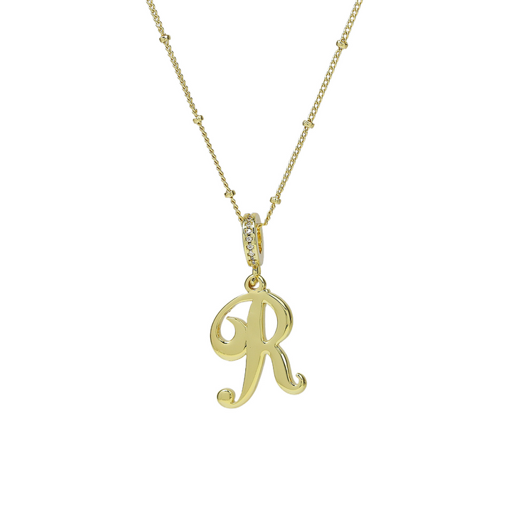Elegant Cursive Font Satellite Chain Initial Necklace