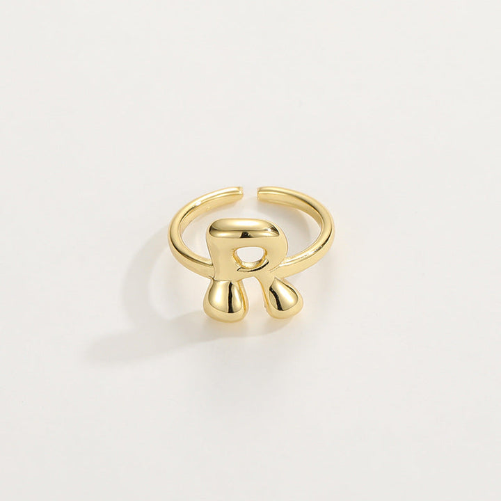 Cute Bubble Letter Initial Ring