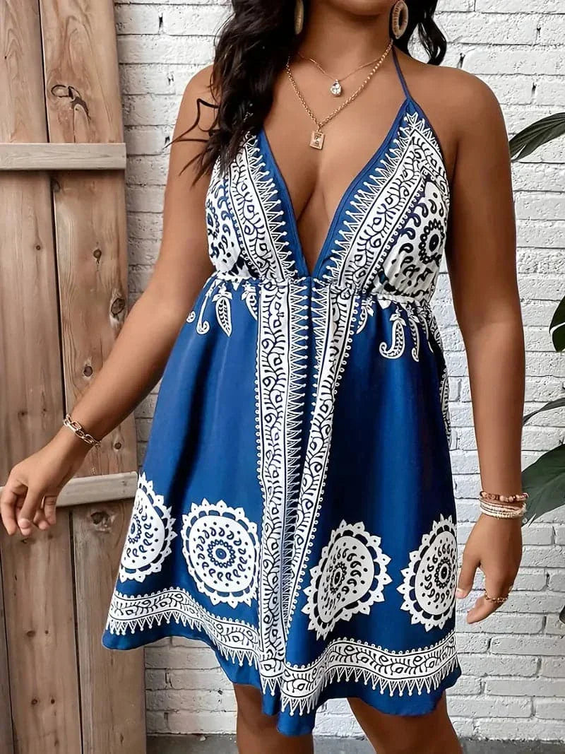 Marigold | V-Neck Halterneck Dress