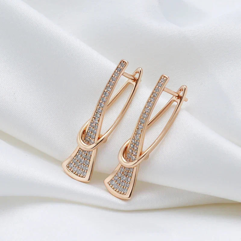 Radiant Layers Crystal Earrings | Gold