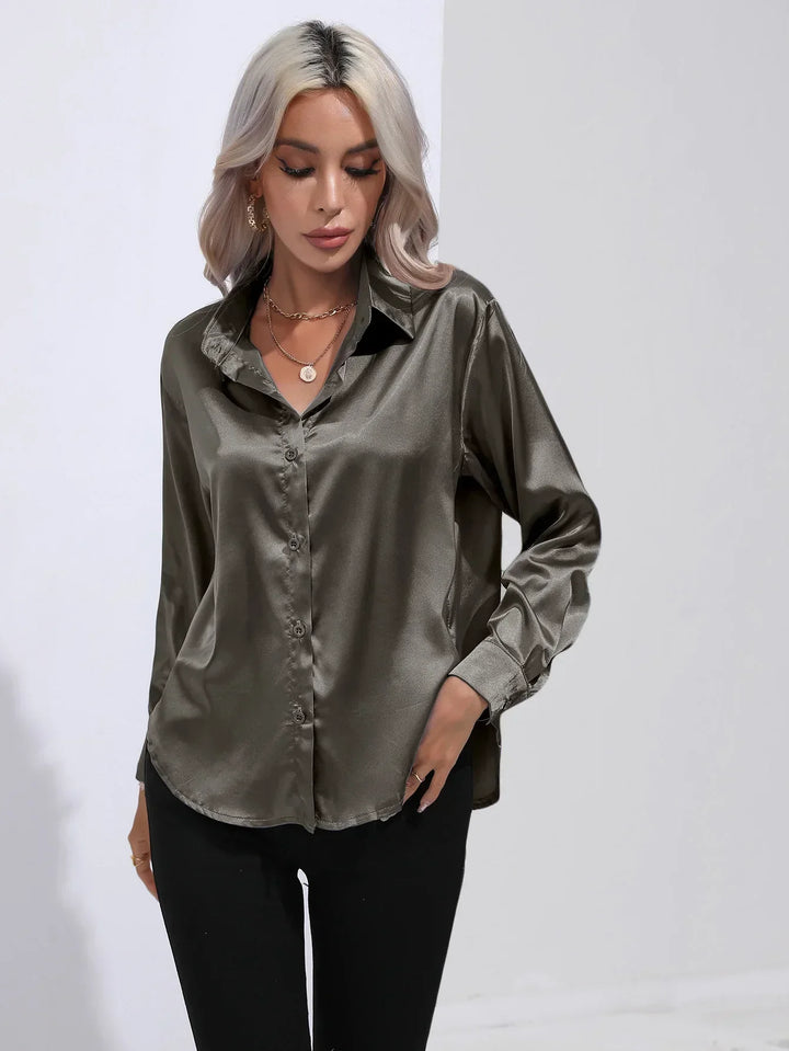 Calista | Satin Long Sleeve Blouse