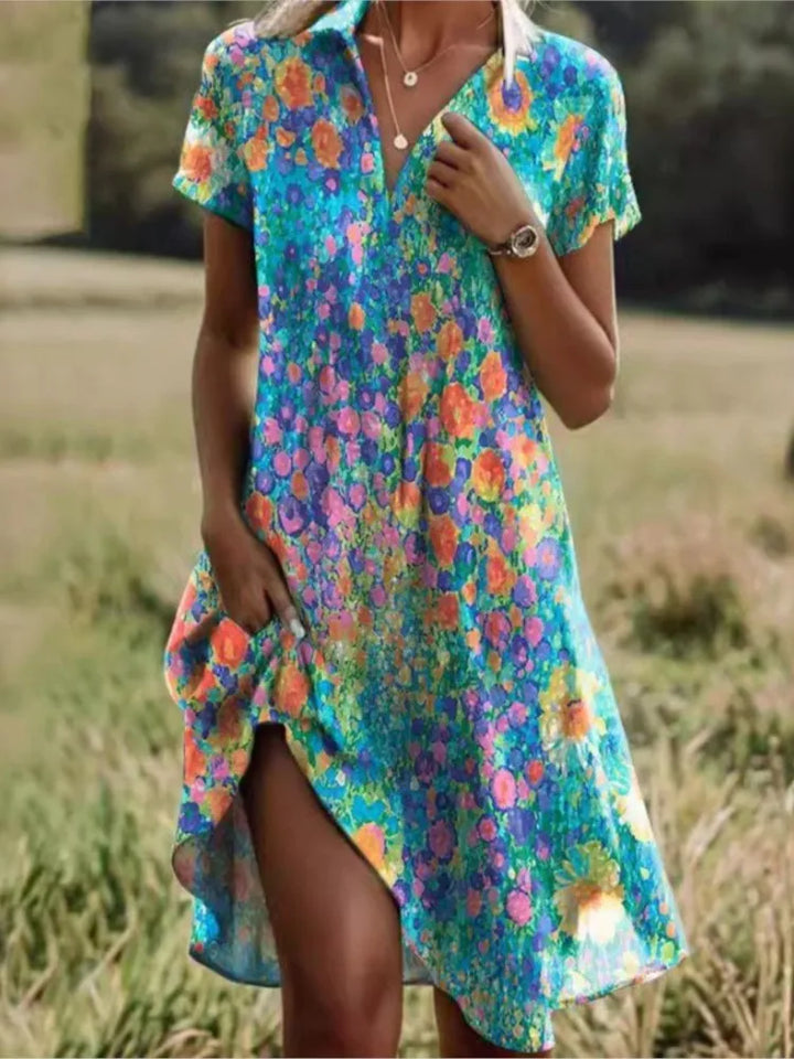 Elena | V-Neck Buttoned Dress