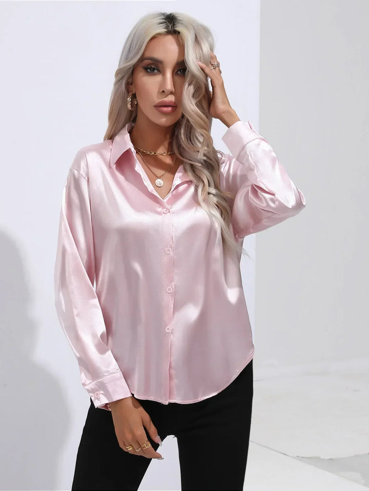 Calista | Satin Long Sleeve Blouse