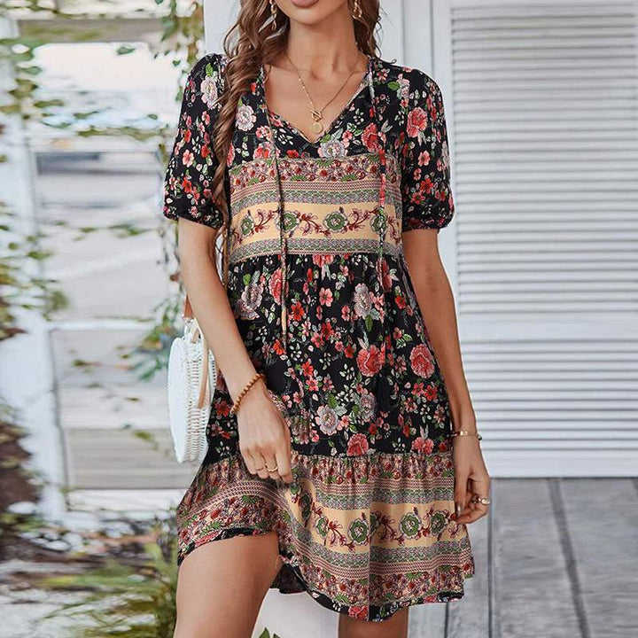 Evelyn | Bohemian Short Sleeve Dress