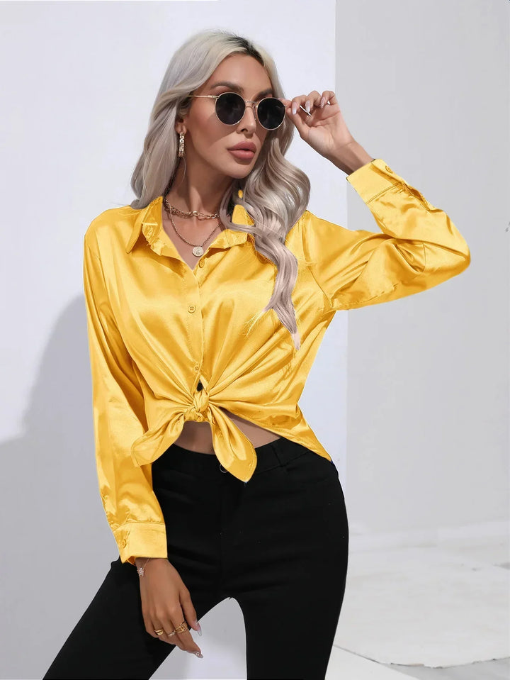 Calista | Satin Long Sleeve Blouse