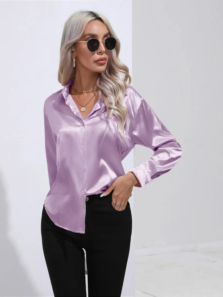 Calista | Satin Long Sleeve Blouse