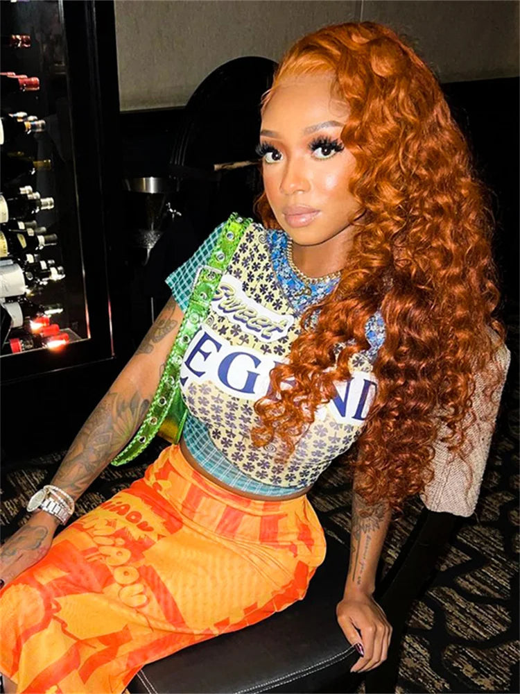 Monica Secrets | Women's Crop T-Shirt - Fitted Design - Short Sleeves - Print Mix