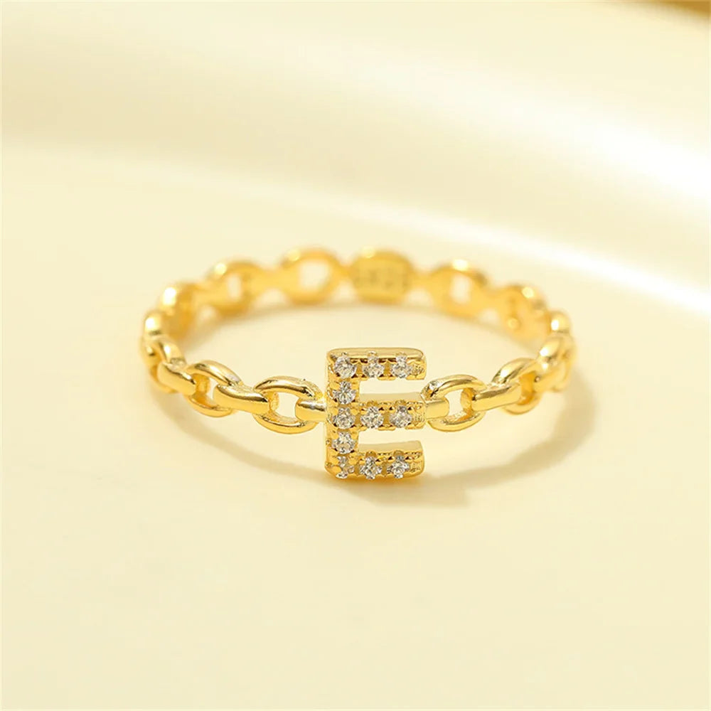 Dainty Diamond Letter Initial Ring