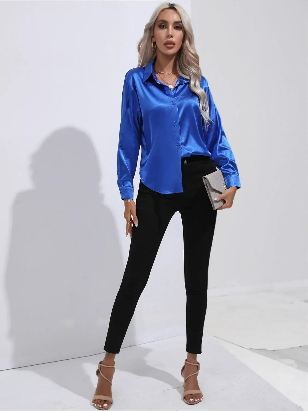 Calista | Satin Long Sleeve Blouse