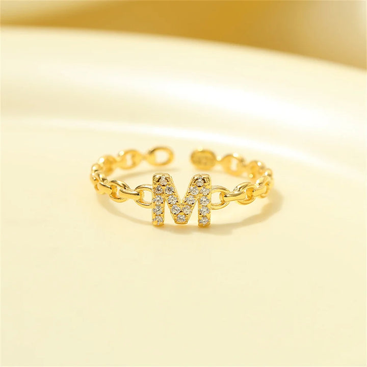 Dainty Diamond Letter Initial Ring