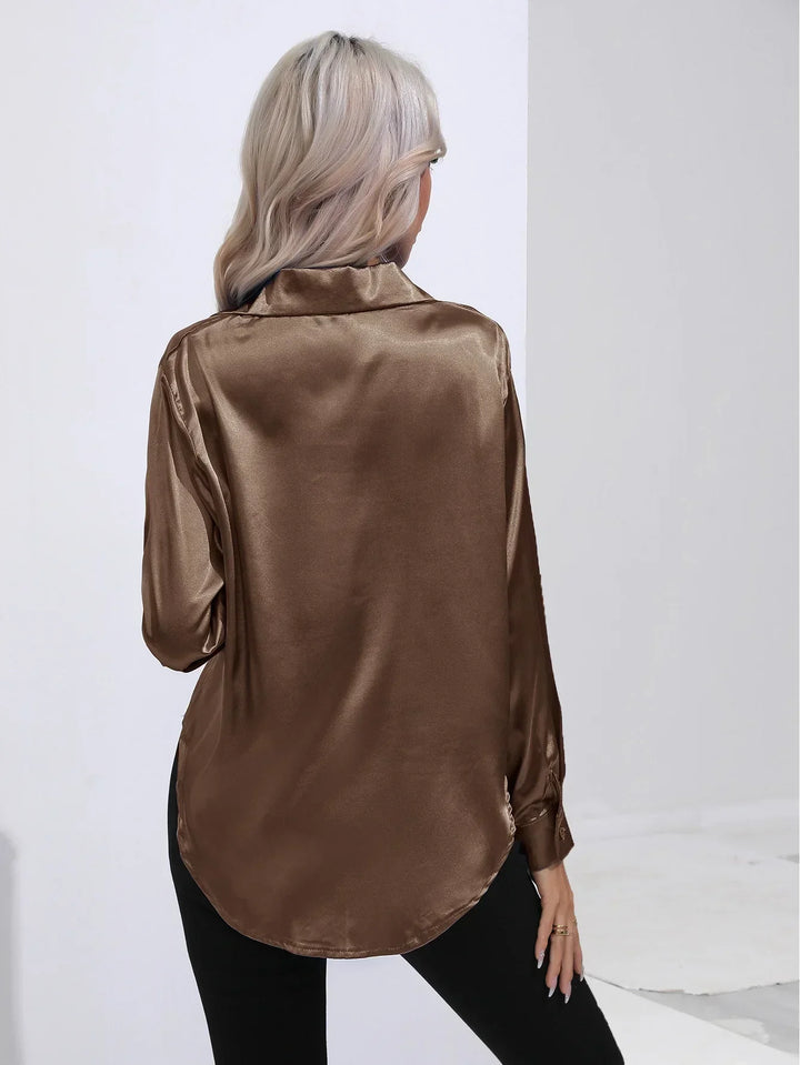 Calista | Satin Long Sleeve Blouse