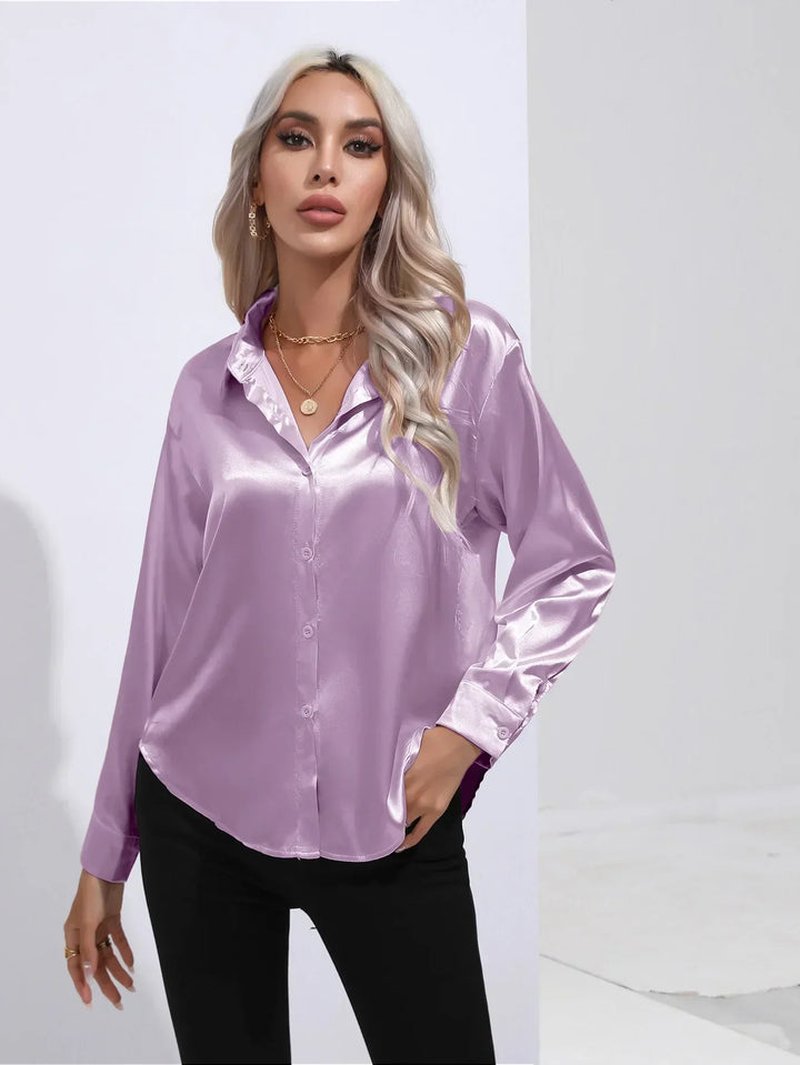 Calista | Satin Long Sleeve Blouse