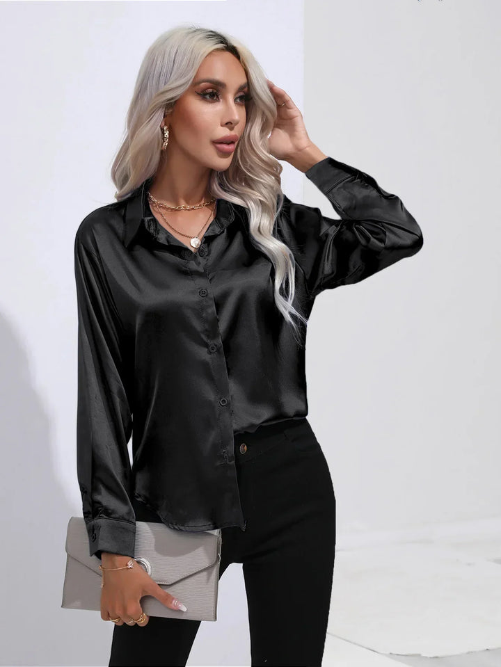Calista | Satin Long Sleeve Blouse