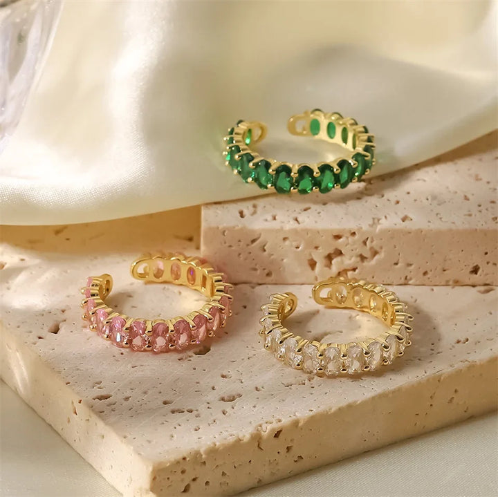 Dainty Oval Cut Diamond Adorned Ring