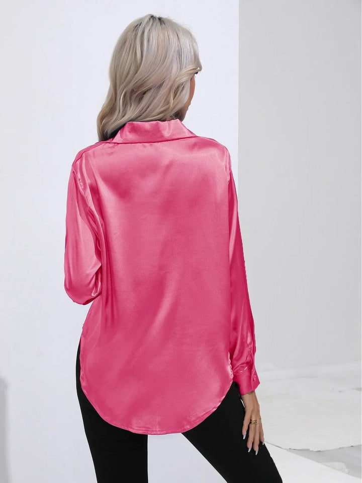 Calista | Satin Long Sleeve Blouse