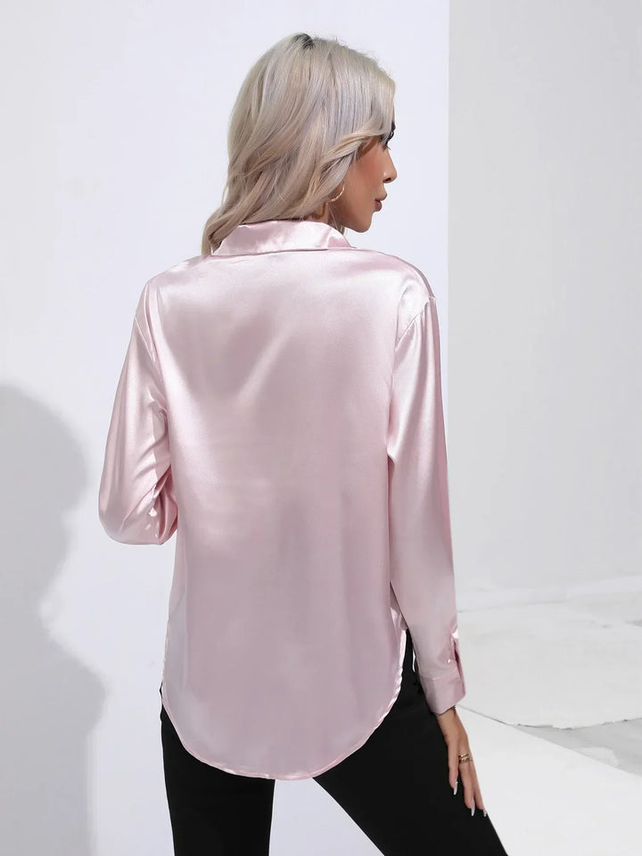 Calista | Satin Long Sleeve Blouse