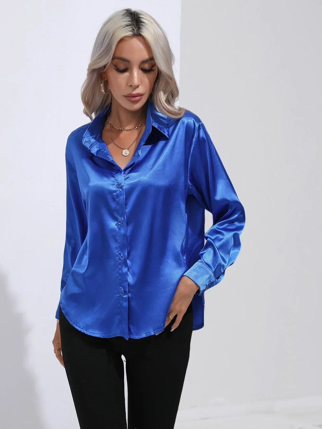 Calista | Satin Long Sleeve Blouse
