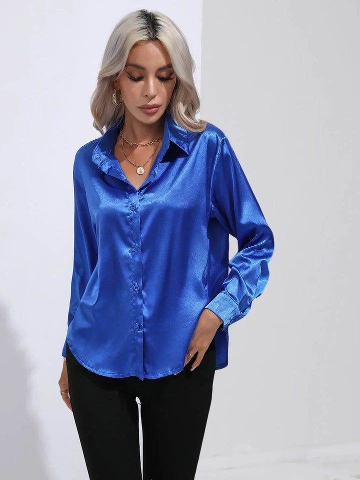 Calista | Satin Long Sleeve Blouse