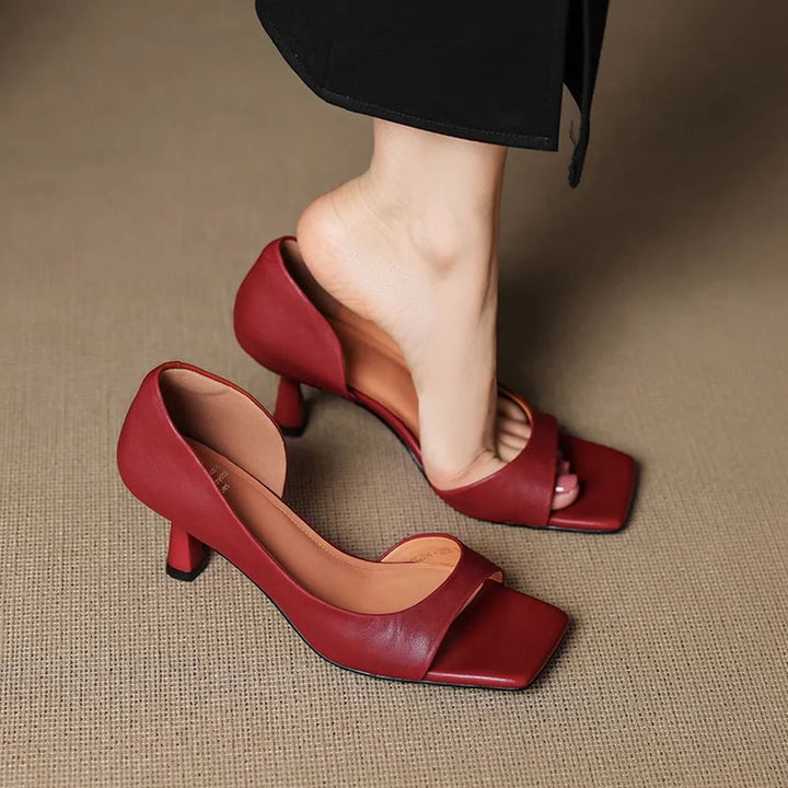 Evelyn | Leather Heels