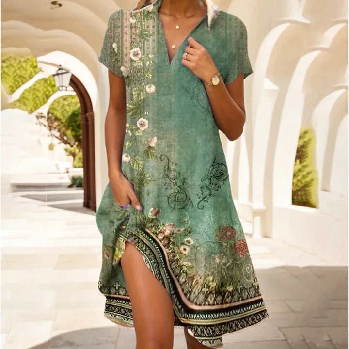 Elena | V-Neck Buttoned Dress