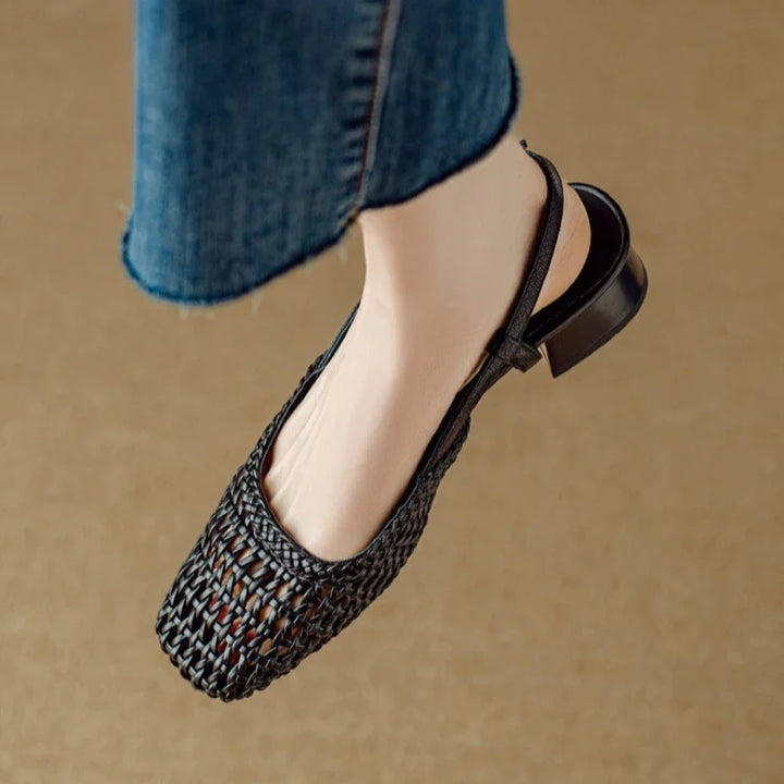 Lila | Woven Leather Heels