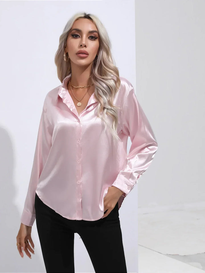 Calista | Satin Long Sleeve Blouse