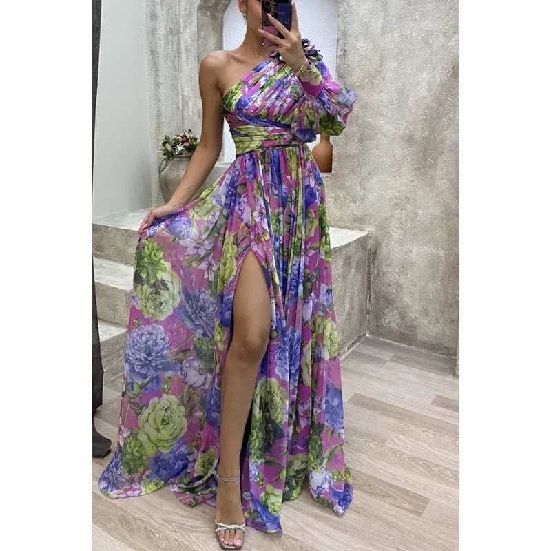 Marisol | One-Shoulder Floral Dress
