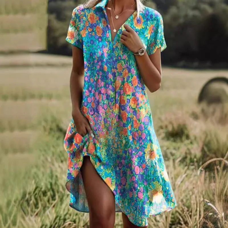 Elena | V-Neck Buttoned Dress