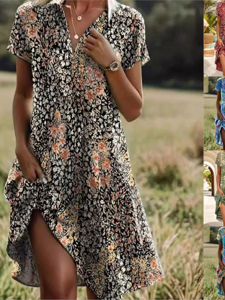 Elena | V-Neck Buttoned Dress