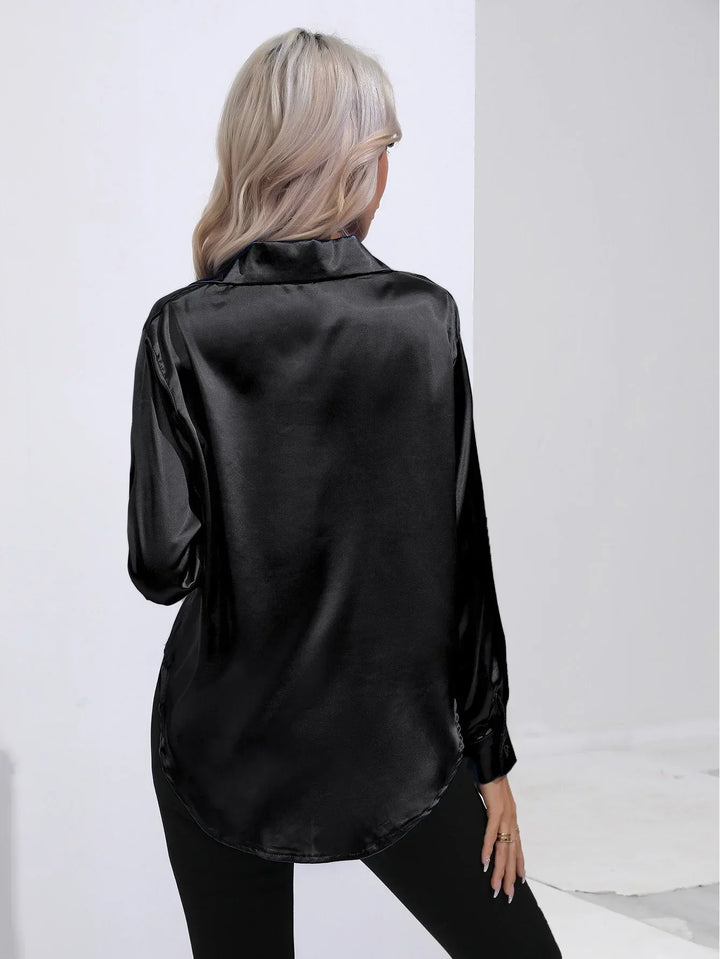 Calista | Satin Long Sleeve Blouse